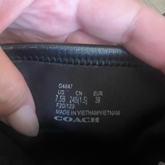 Black Coach Pell Booties with Gold Detailing - Picture 7 of 10